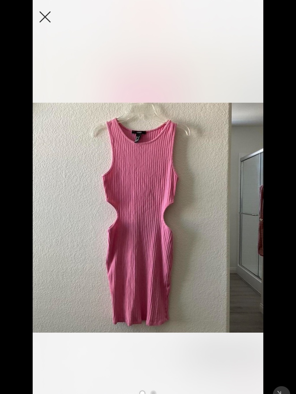 Forever 21 Ribbed Pink Cutout Tank Mini Dress